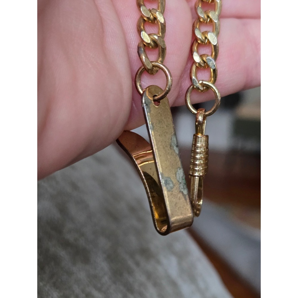 Goldtone Curb Link Watch Chain Vintage See Pics - Picture 6 of 8